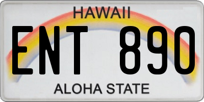 HI license plate ENT890