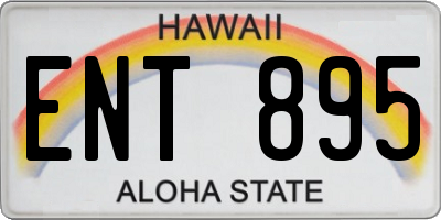HI license plate ENT895