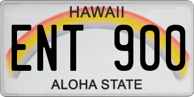 HI license plate ENT900