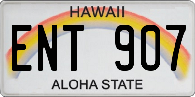 HI license plate ENT907
