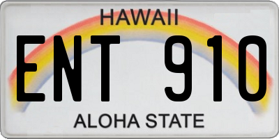 HI license plate ENT910
