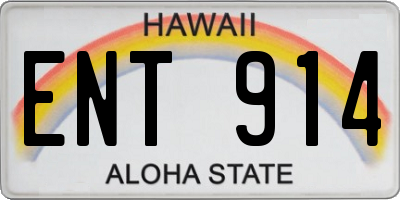 HI license plate ENT914