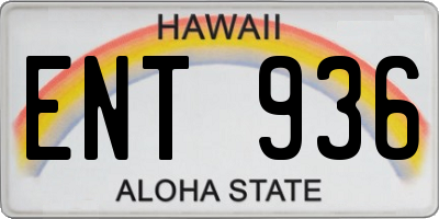 HI license plate ENT936