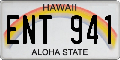 HI license plate ENT941