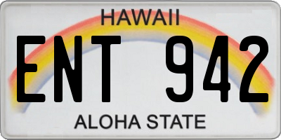 HI license plate ENT942
