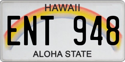 HI license plate ENT948