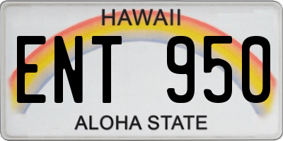 HI license plate ENT950