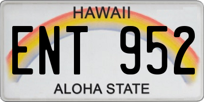 HI license plate ENT952