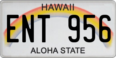 HI license plate ENT956