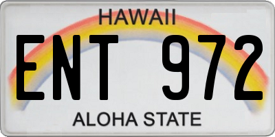 HI license plate ENT972