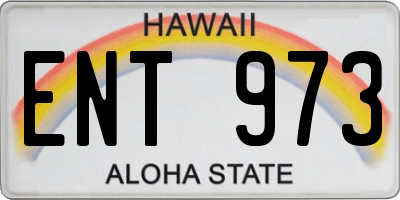 HI license plate ENT973