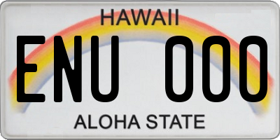 HI license plate ENU000