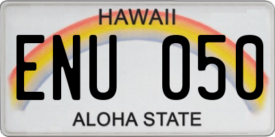 HI license plate ENU050