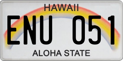 HI license plate ENU051