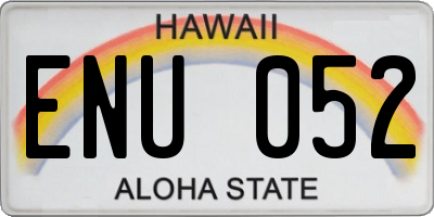 HI license plate ENU052