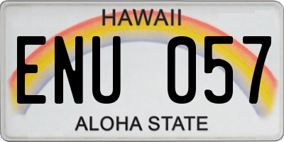 HI license plate ENU057