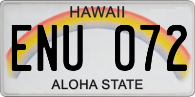 HI license plate ENU072