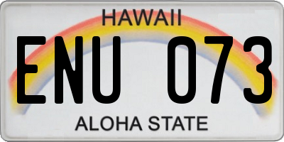HI license plate ENU073