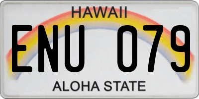 HI license plate ENU079