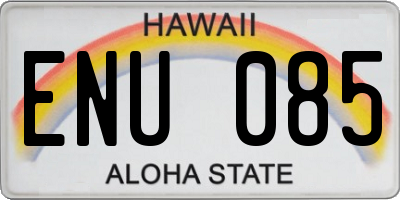 HI license plate ENU085