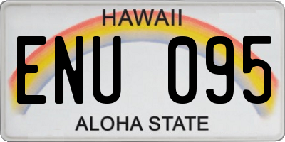 HI license plate ENU095