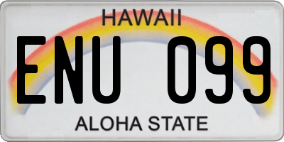HI license plate ENU099