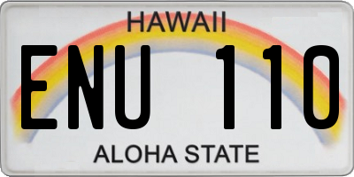 HI license plate ENU110