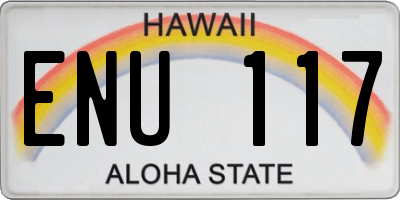 HI license plate ENU117