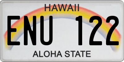 HI license plate ENU122