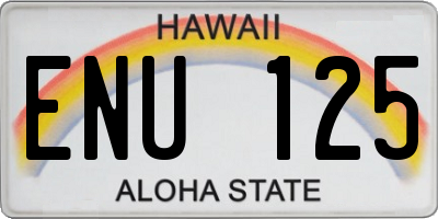 HI license plate ENU125