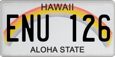 HI license plate ENU126