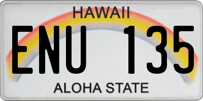 HI license plate ENU135