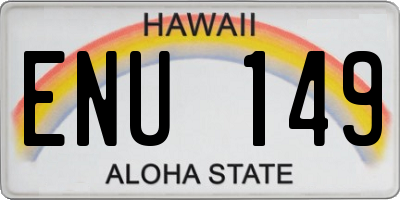 HI license plate ENU149