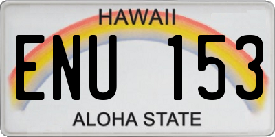 HI license plate ENU153