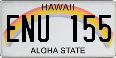 HI license plate ENU155