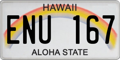 HI license plate ENU167