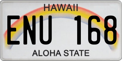 HI license plate ENU168