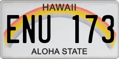 HI license plate ENU173