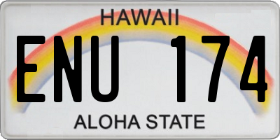 HI license plate ENU174