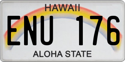 HI license plate ENU176
