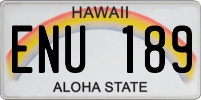 HI license plate ENU189