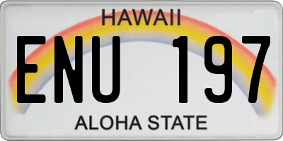 HI license plate ENU197