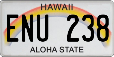HI license plate ENU238