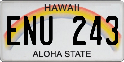 HI license plate ENU243