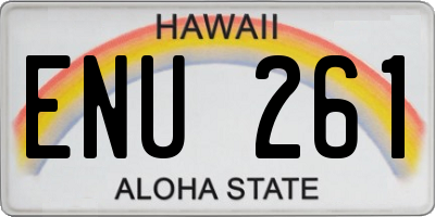 HI license plate ENU261