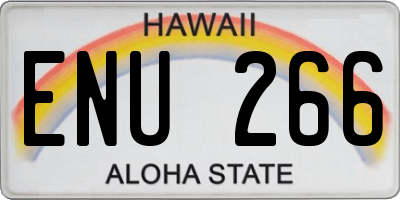 HI license plate ENU266