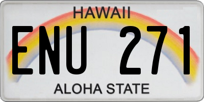 HI license plate ENU271