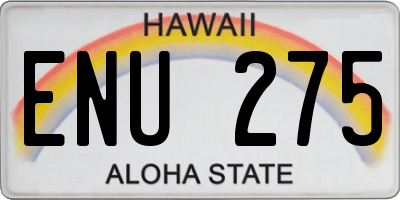 HI license plate ENU275