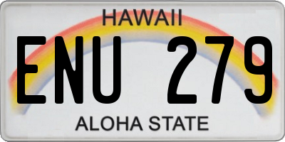 HI license plate ENU279