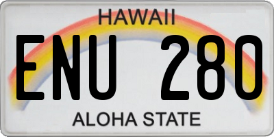 HI license plate ENU280